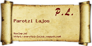 Parotzi Lajos névjegykártya